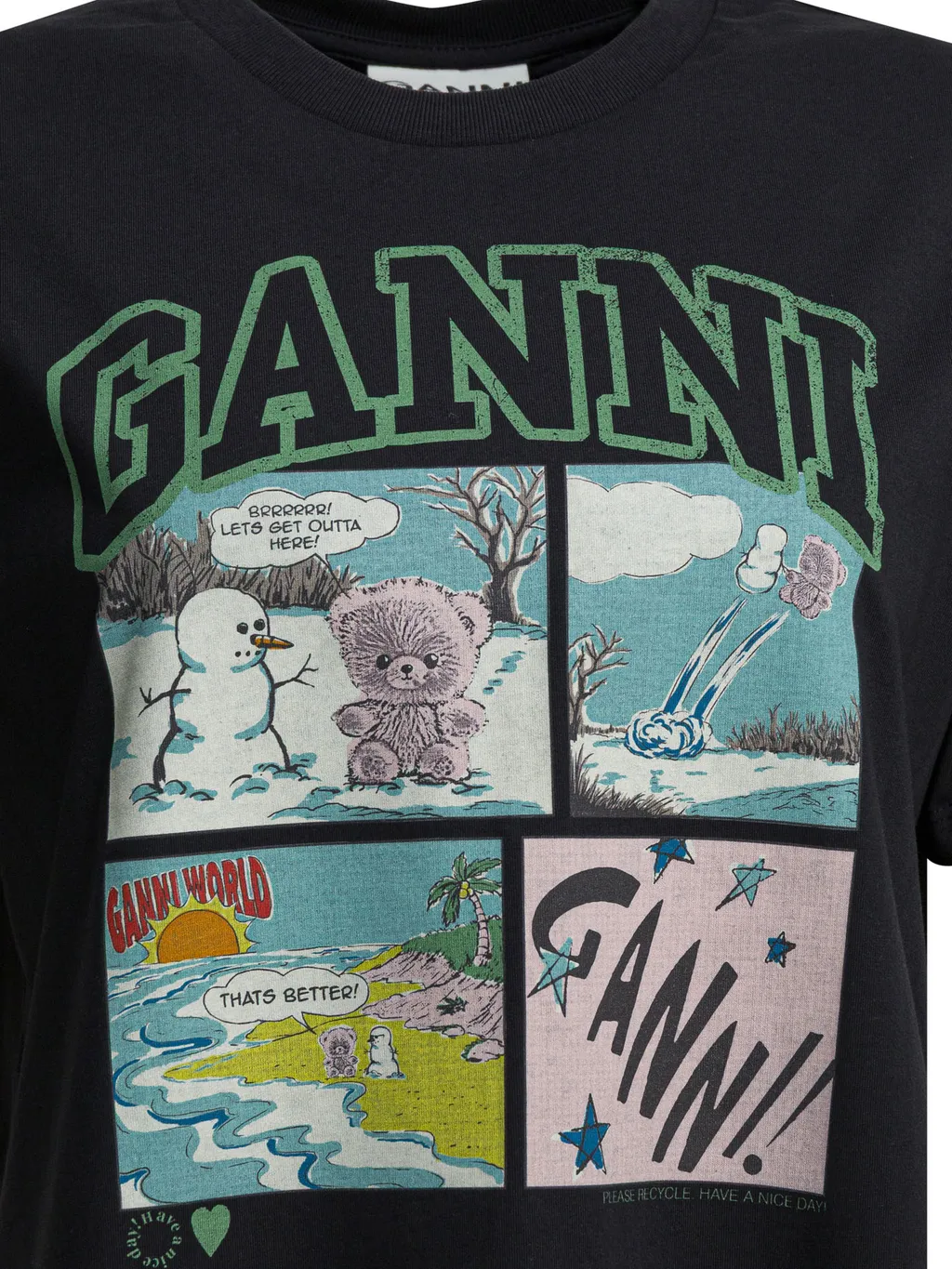 Ganni Bear Comic Teddy Graphic T-Shirt