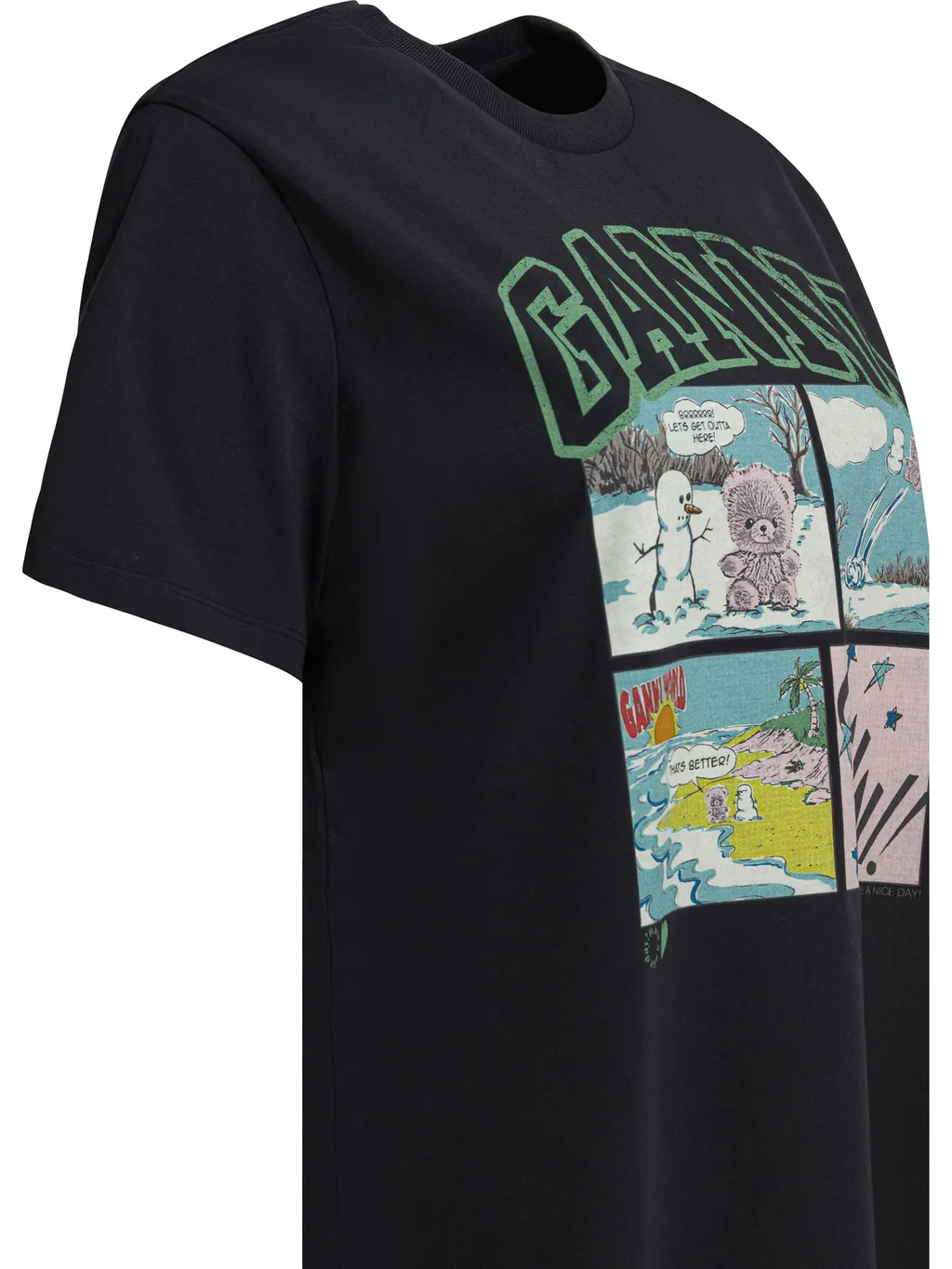 Ganni Bear Comic Teddy Graphic T-Shirt