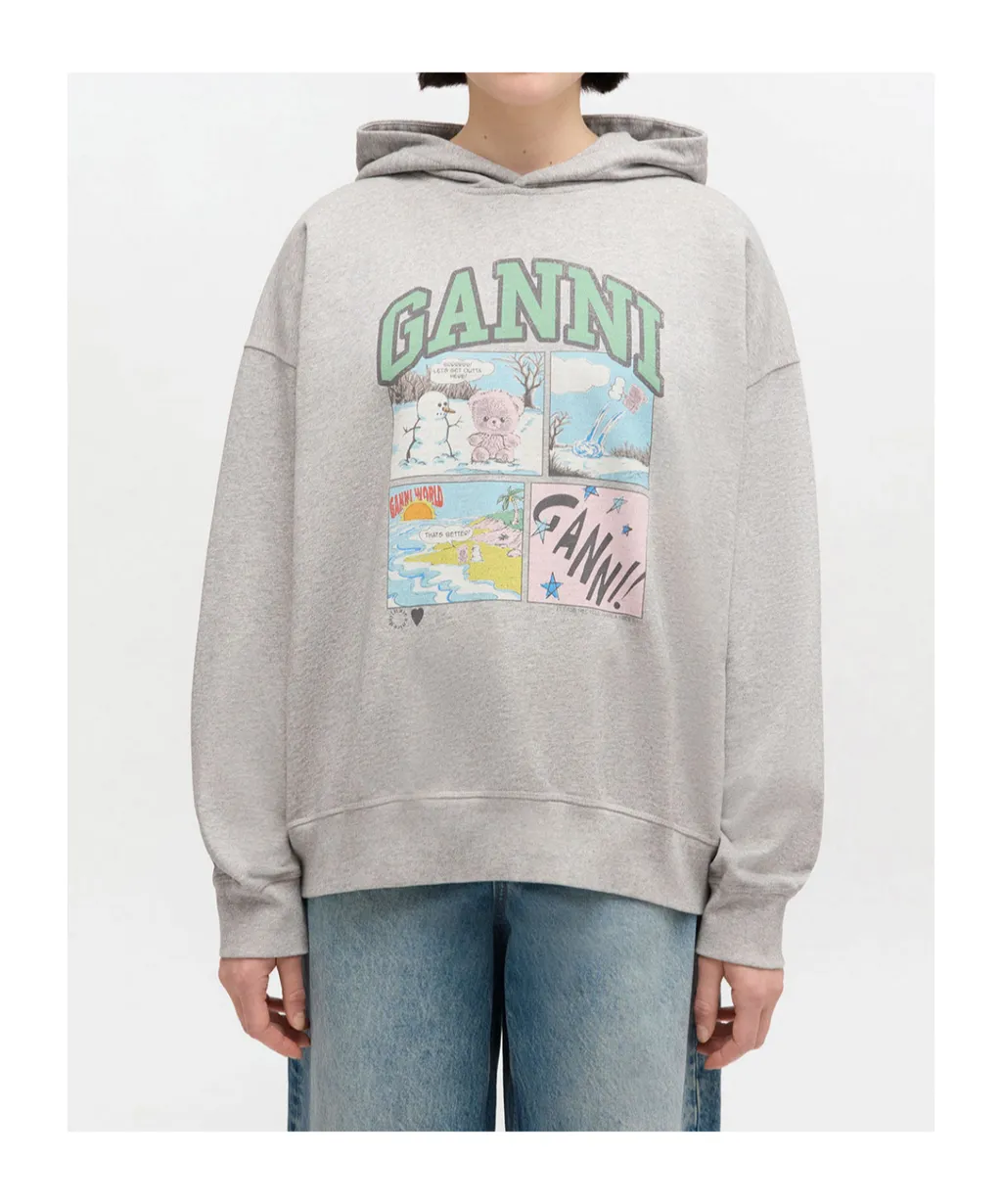 Ganni Bear Comic Graphic Hoodie