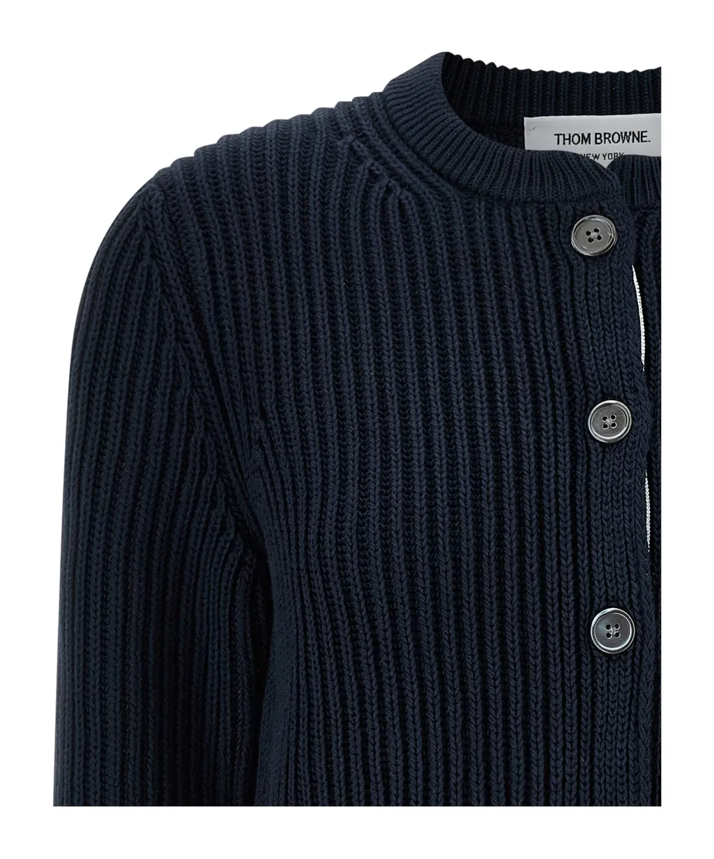 Thom Browne Knitted Cropped Cardigan
