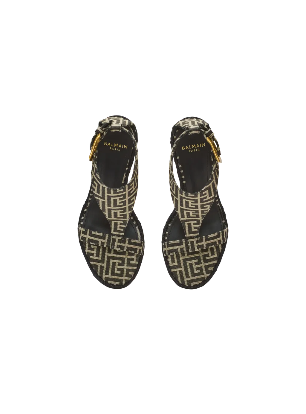 Balmain Anthem Monogram Jacquard Wedge Espadrilles