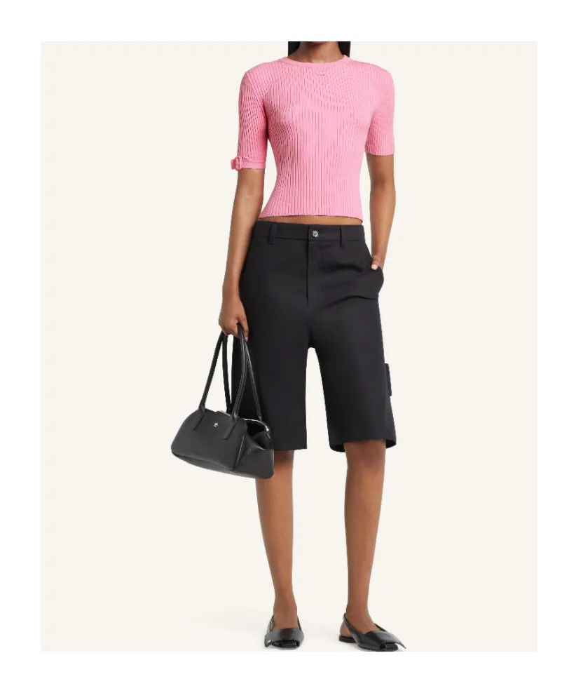 CourrÈGes Buckle Knitted T-Shirt