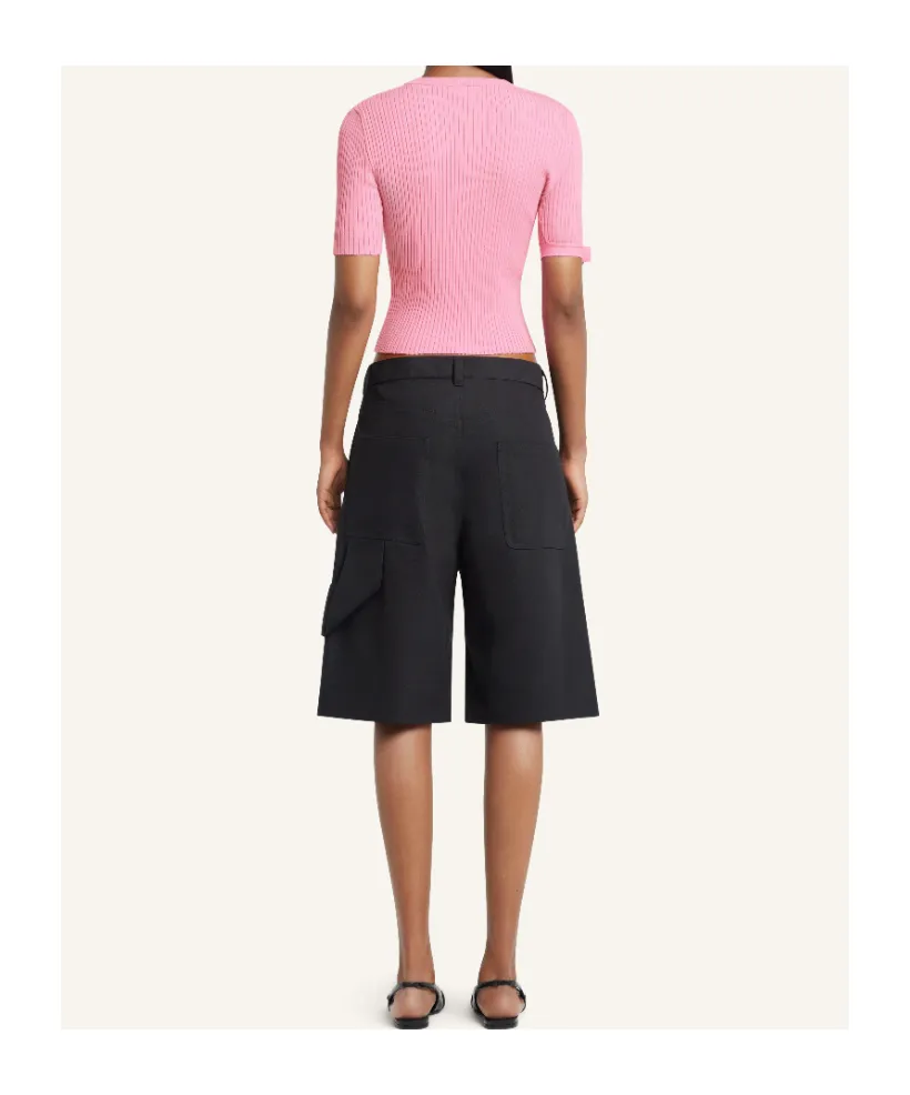 CourrÈGes Buckle Knitted T-Shirt