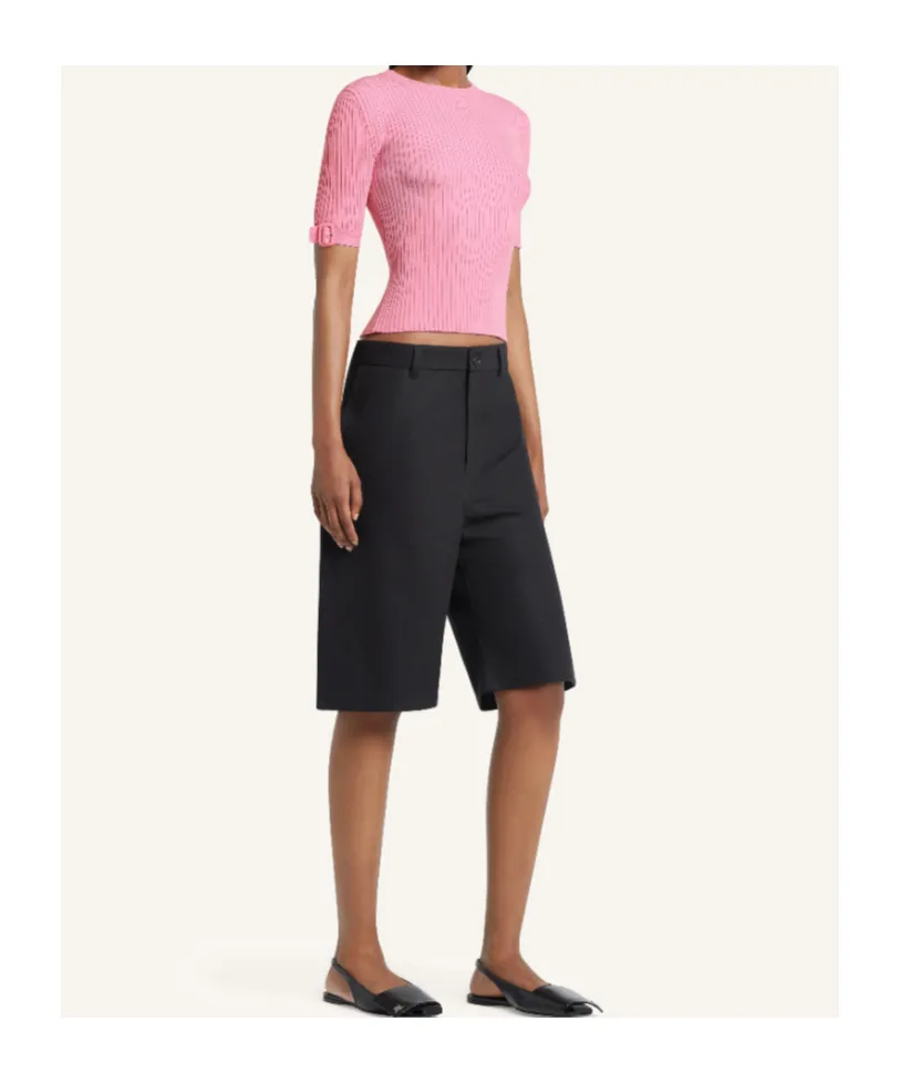 CourrÈGes Buckle Knitted T-Shirt