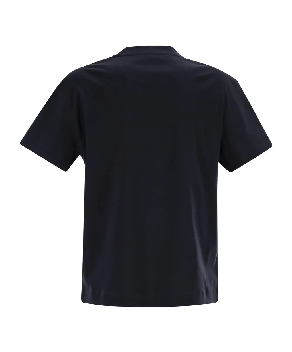 Brunello Cucinelli Shiny Tab Crewneck T-Shirt