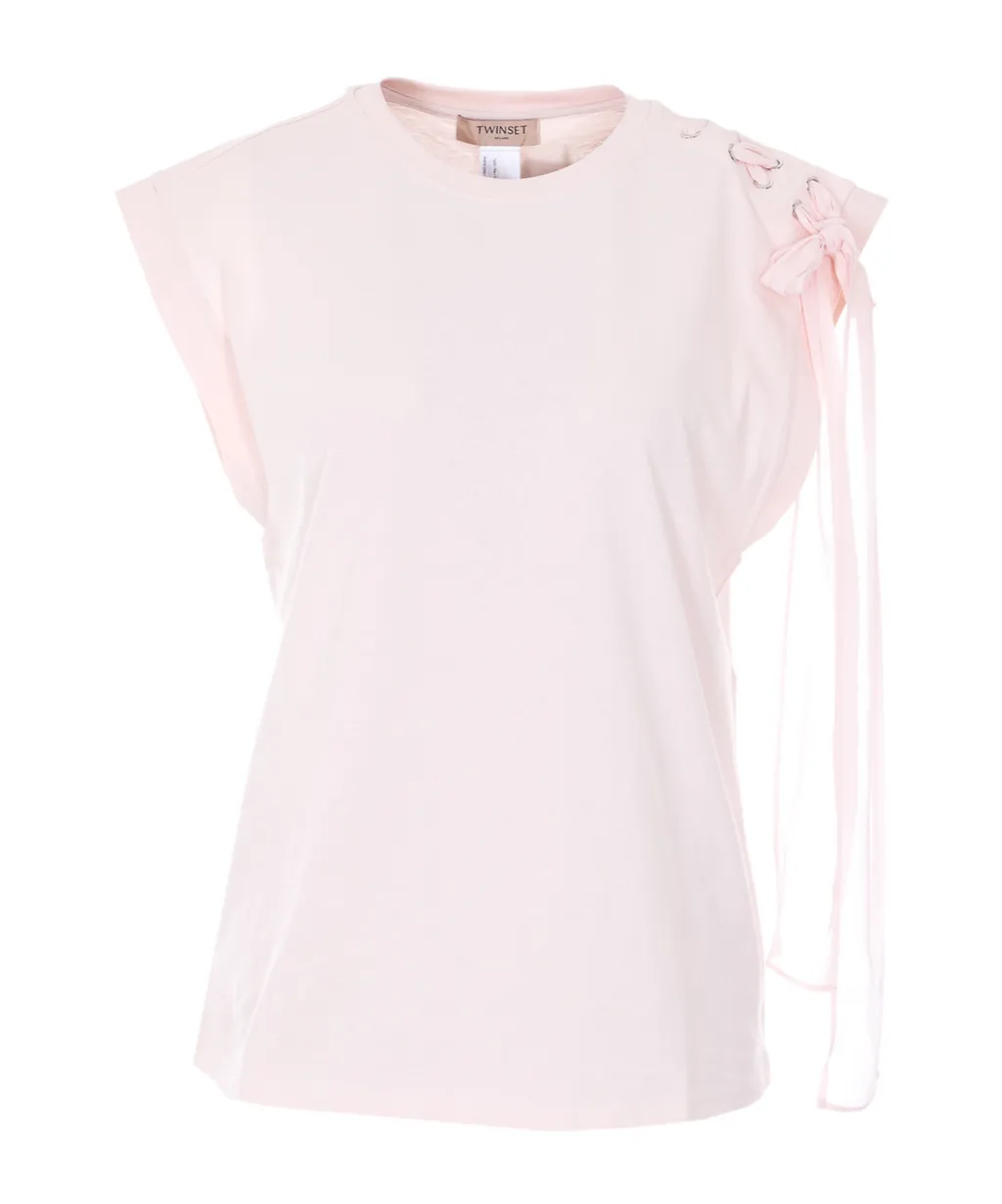 Pinko Cape-Sleeve Crewneck Top
