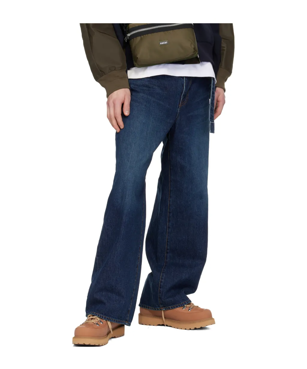 Sacai Belted Straight-Leg Jeans