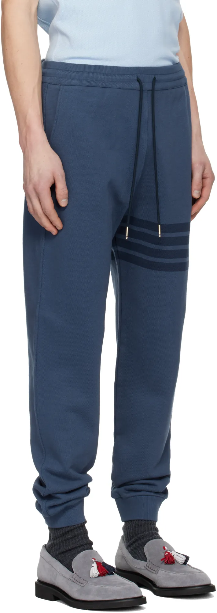 Thom Browne Solid Loopback Overdyed 4-Bar Sweatpants