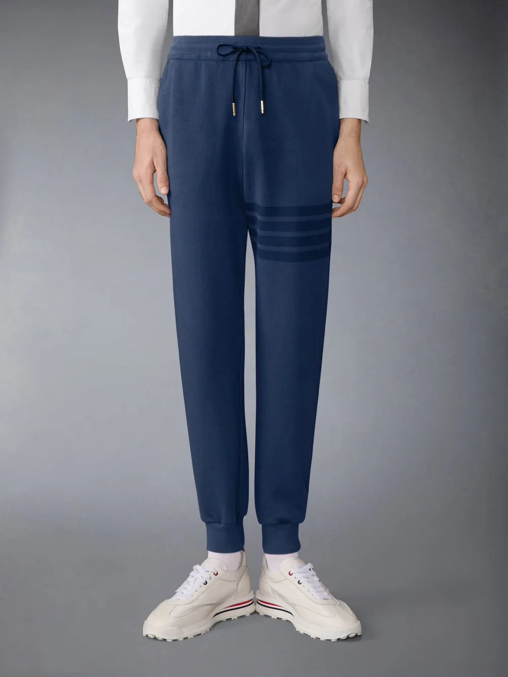 Thom Browne Solid Loopback Overdyed 4-Bar Sweatpants