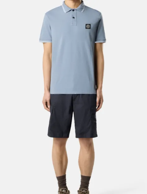 Stone Island Logo Patch Short-Sleeve Polo Shirt