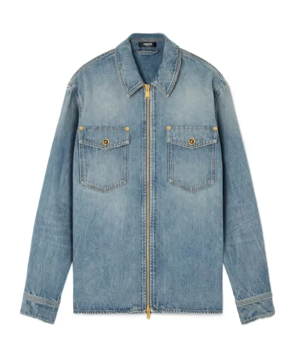 Versace Denim Zipped Overshirt
