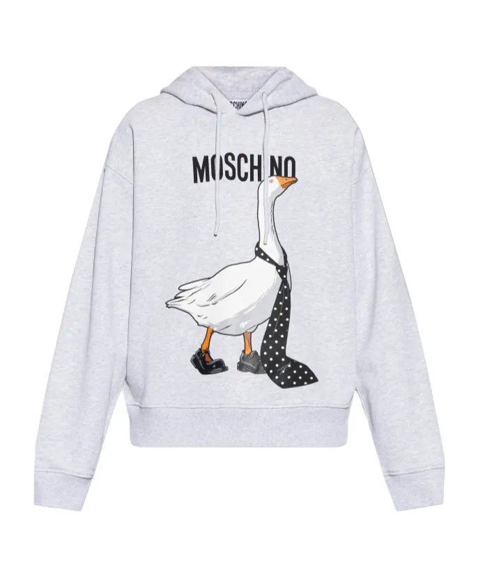 Moschino Log Goose Printed Drawstring Hoodie