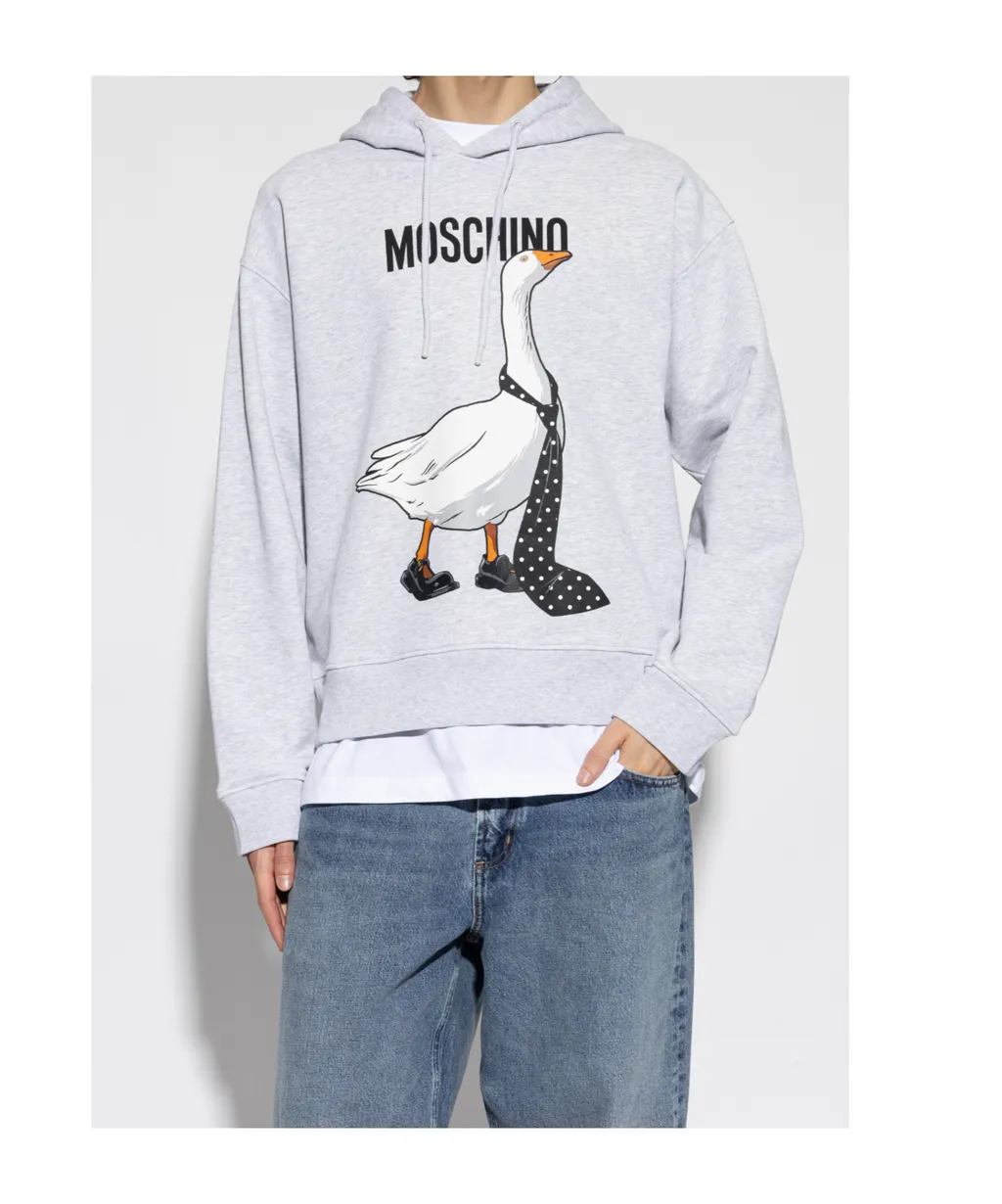 Moschino Log Goose Printed Drawstring Hoodie