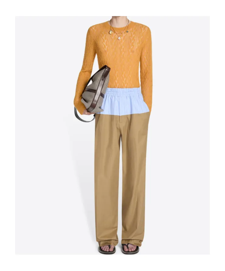 Contrast Waist Pants