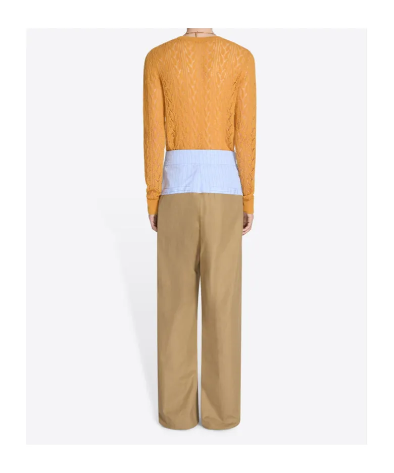 Contrast Waist Pants