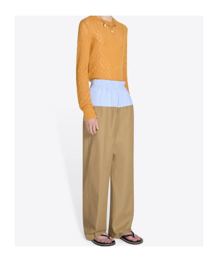 Contrast Waist Pants
