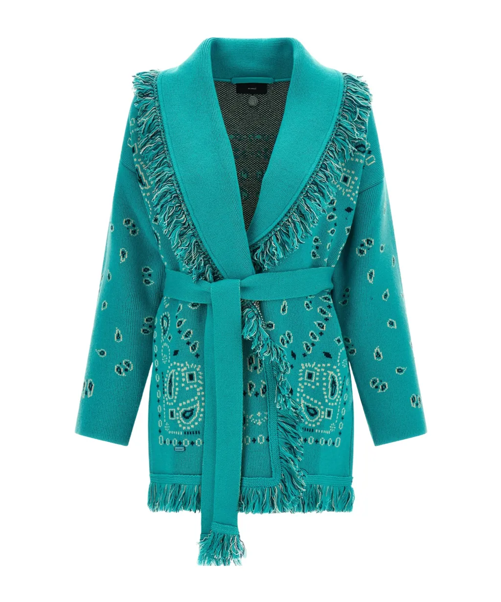 Alanui Fringed Bandana Cardigan