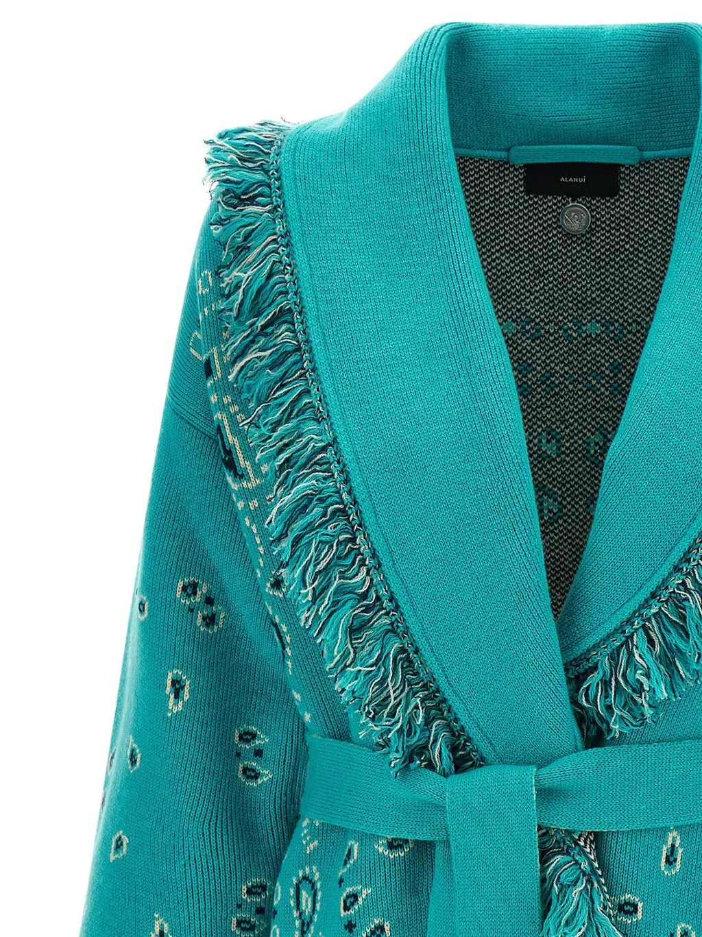 Alanui Fringed Bandana Cardigan