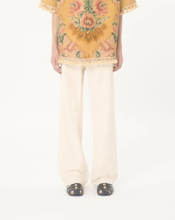 Valentino Logo Plaque Straight Leg Jeans