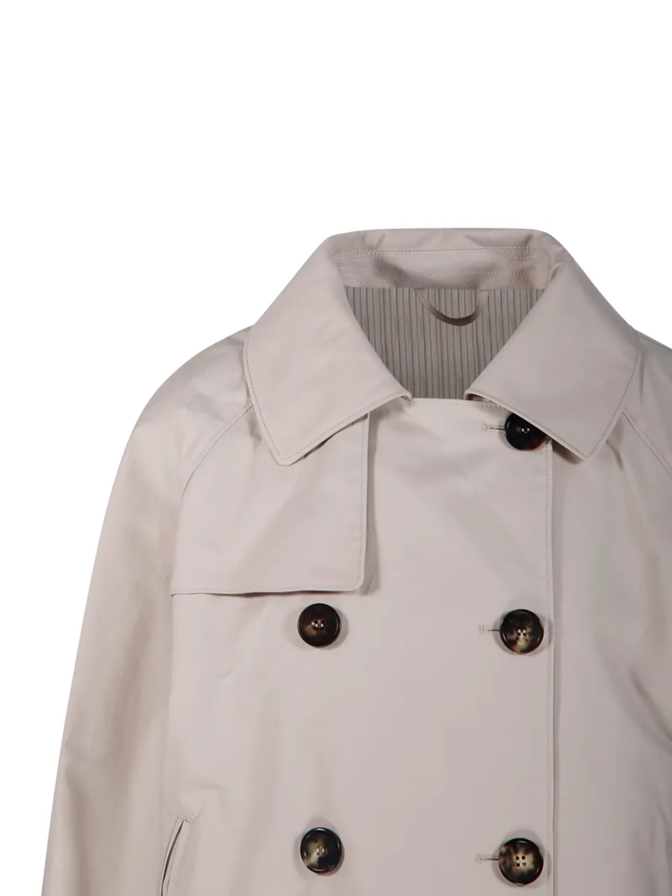 Short Water-Repellent Twill Trench Coat