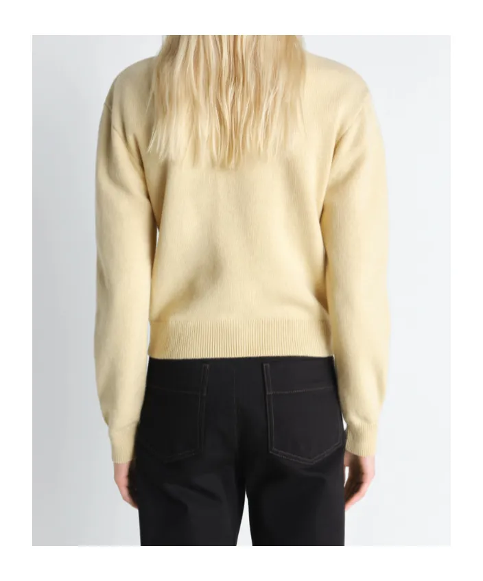 Reversible Buttoned Sweater In Cashmere Wool