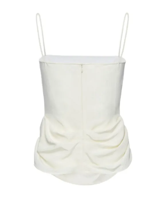 Magda Butrym Draped Lace-Trim Top