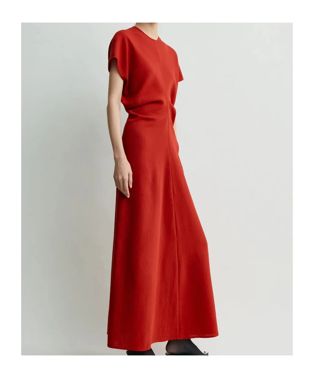 TotÊMe Slouched-Waist Crewneck Dress