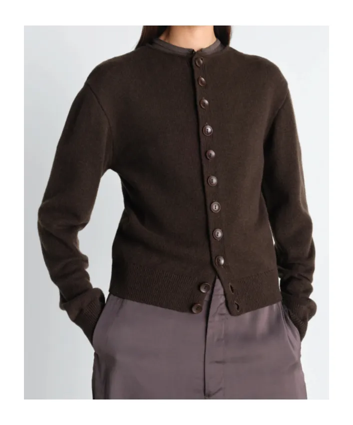 Reversible Buttoned Sweater In Cashmere Wool