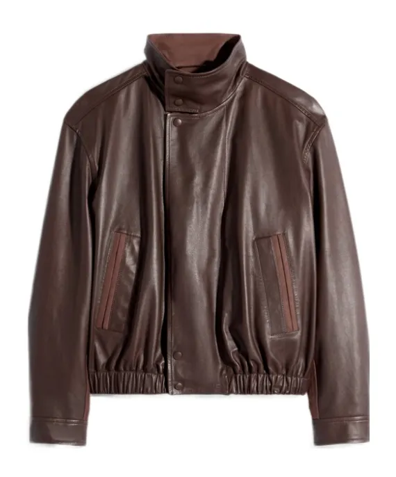 Soft Leather Blouson In Paper Cow Leather
