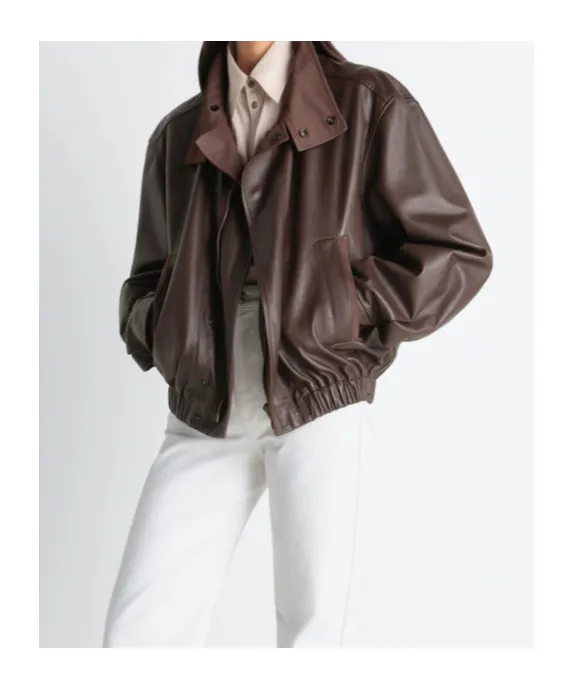 Soft Leather Blouson In Paper Cow Leather