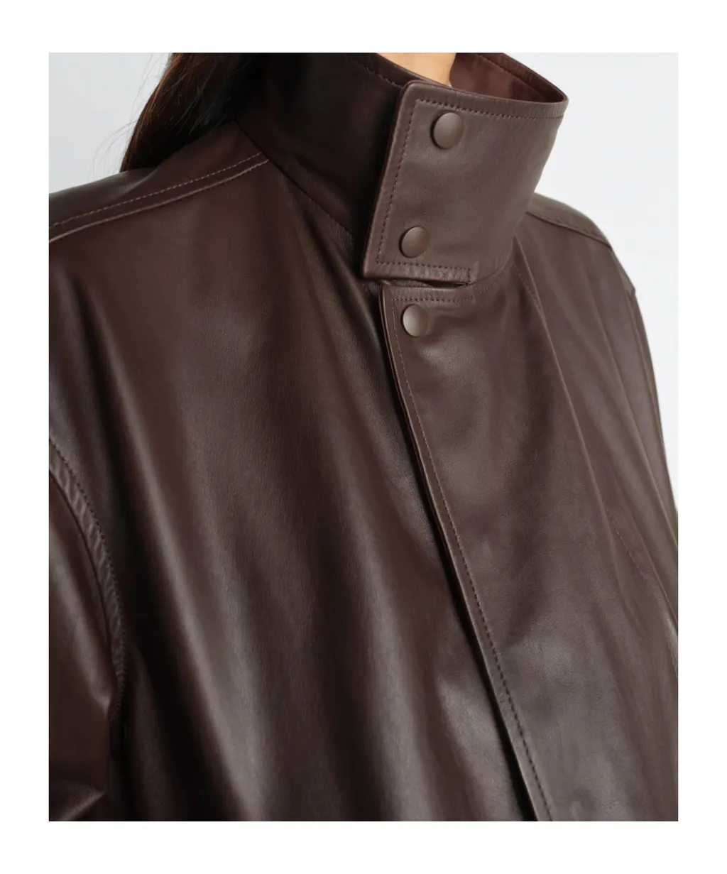 Soft Leather Blouson In Paper Cow Leather