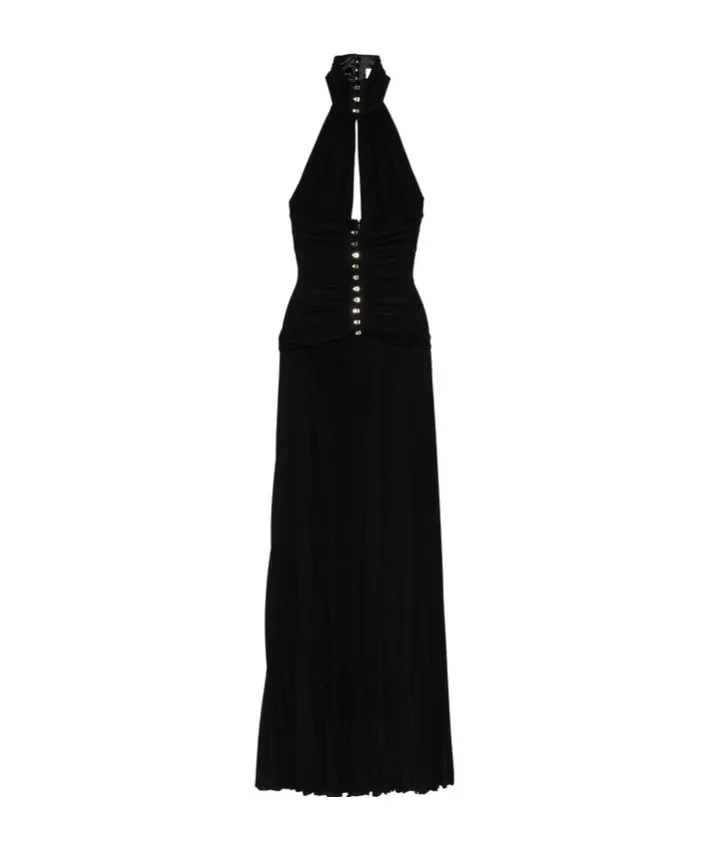 Halterneck Pleated Maxi Dress