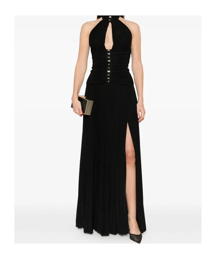 Halterneck Pleated Maxi Dress