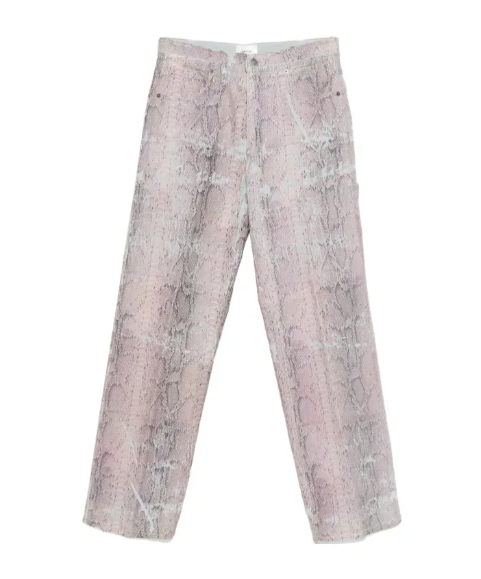 Haikure Winona Snake Print Straight-Leg Jeans