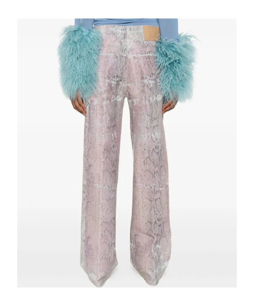 Haikure Winona Snake Print Straight-Leg Jeans
