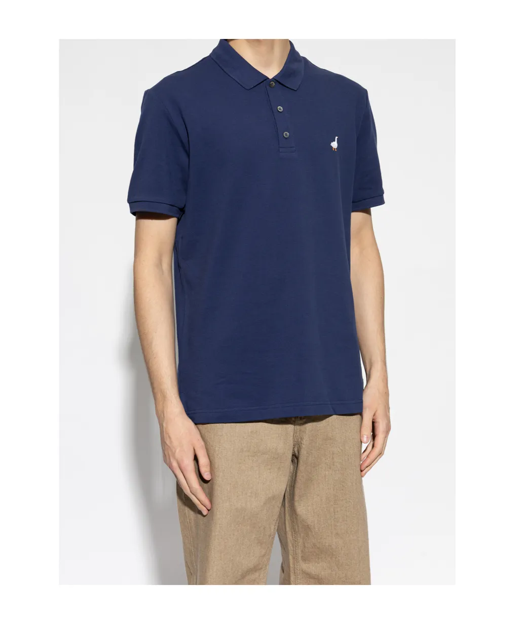 Moschino Goose Embroidered Short Sleeved Polo Shirt
