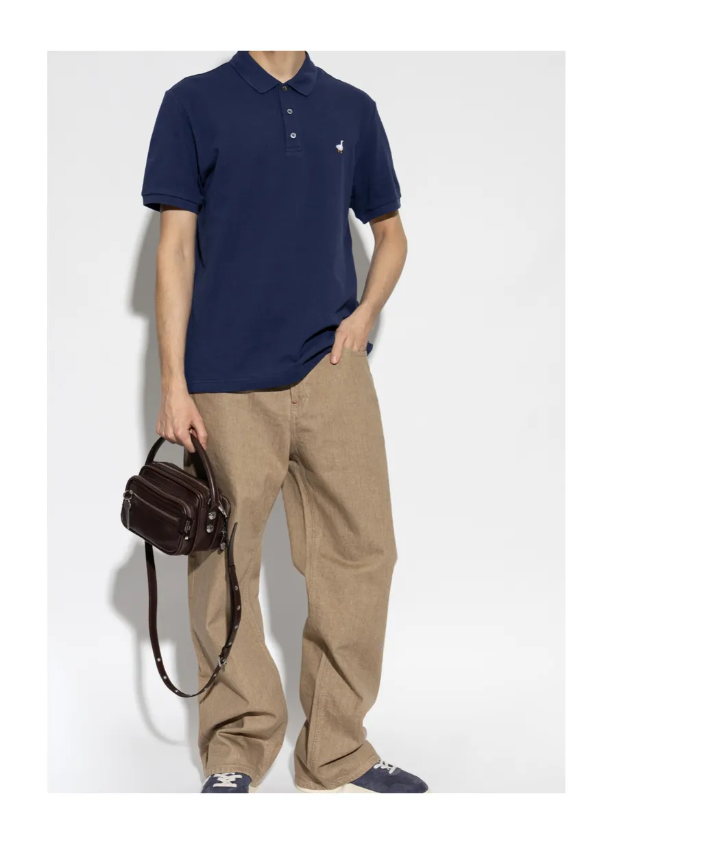 Moschino Goose Embroidered Short Sleeved Polo Shirt