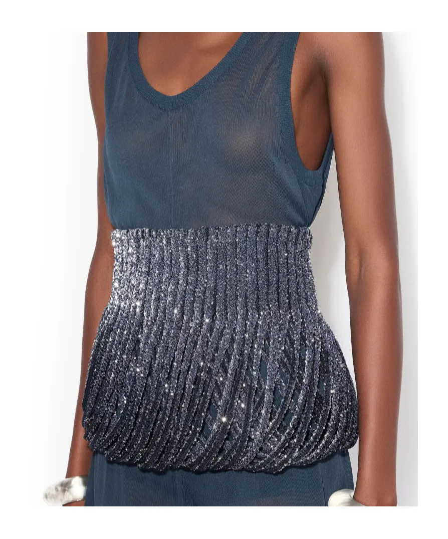 Sequin Knit Belt