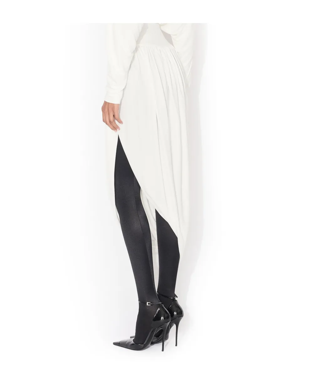 Twisted Fluid Jersey Skirt