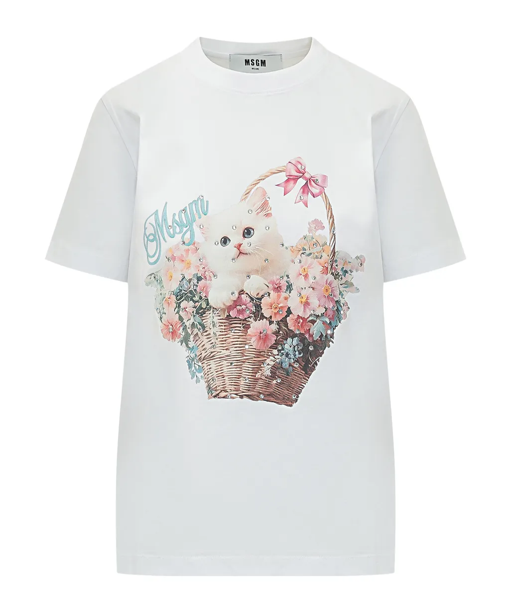 Msgm Embellished Crewneck T-Shirt