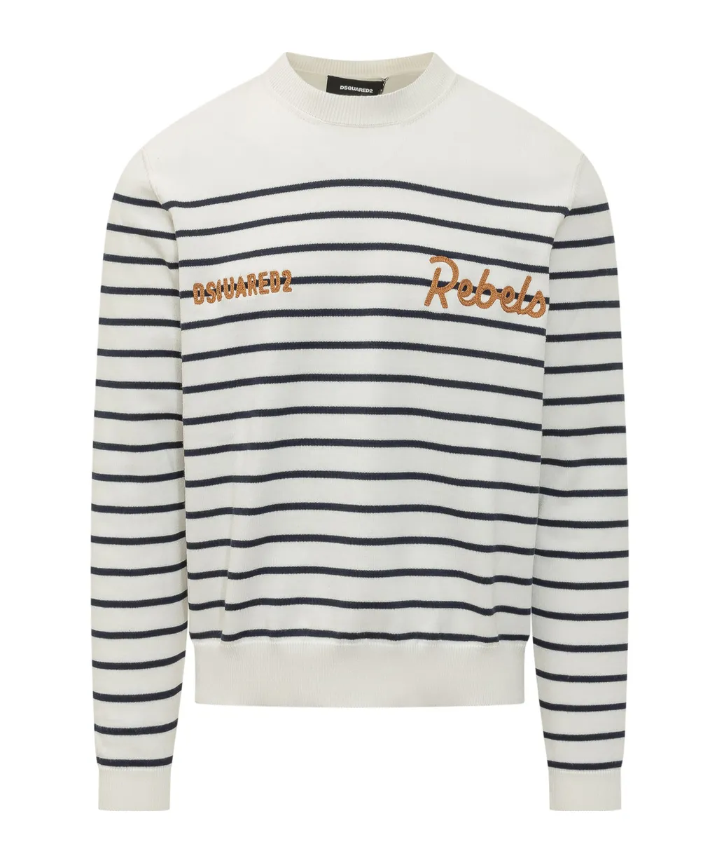 Dsquared2 Logo Detailed Striped Jumper