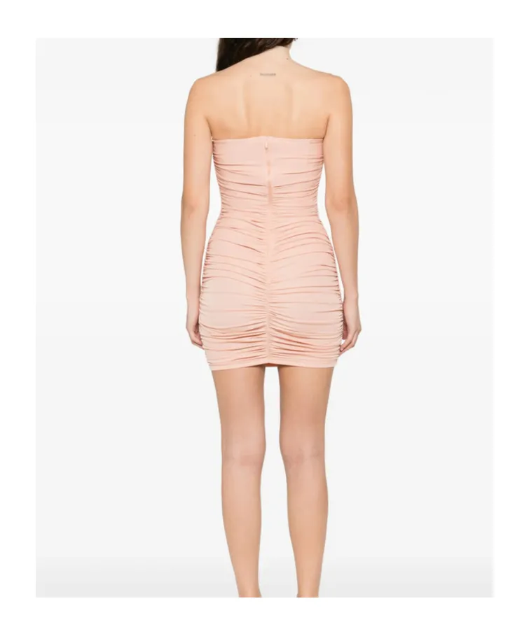 Sweetheart-Neckline Ruched Mini Dress