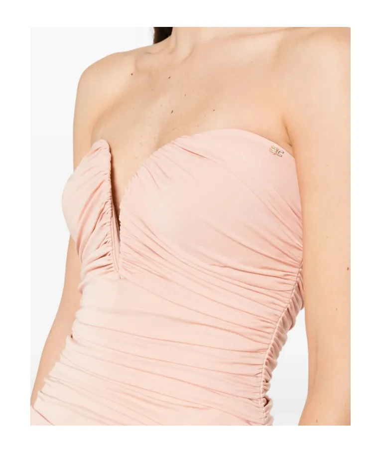 Sweetheart-Neckline Ruched Mini Dress