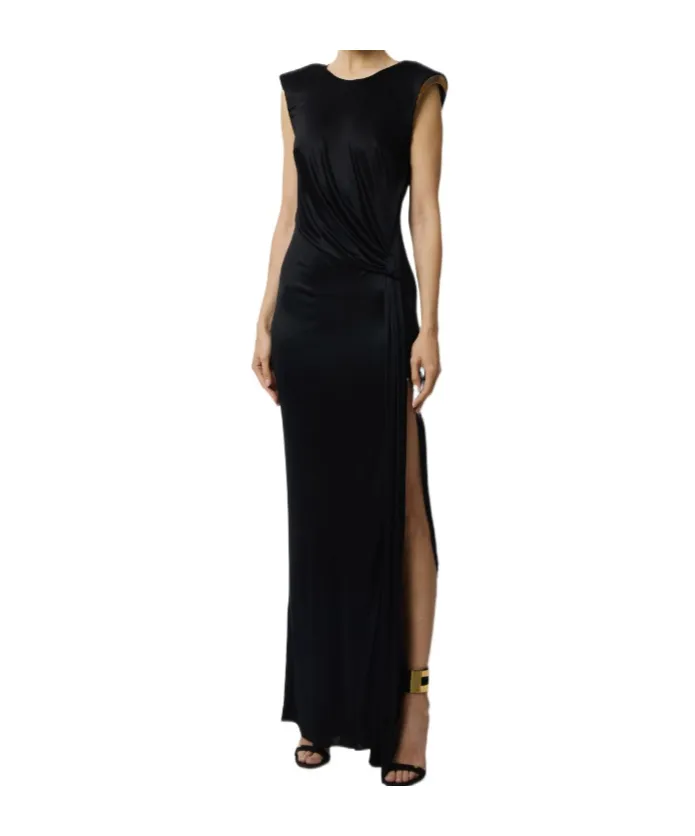 Draped-Detail Maxi Dress