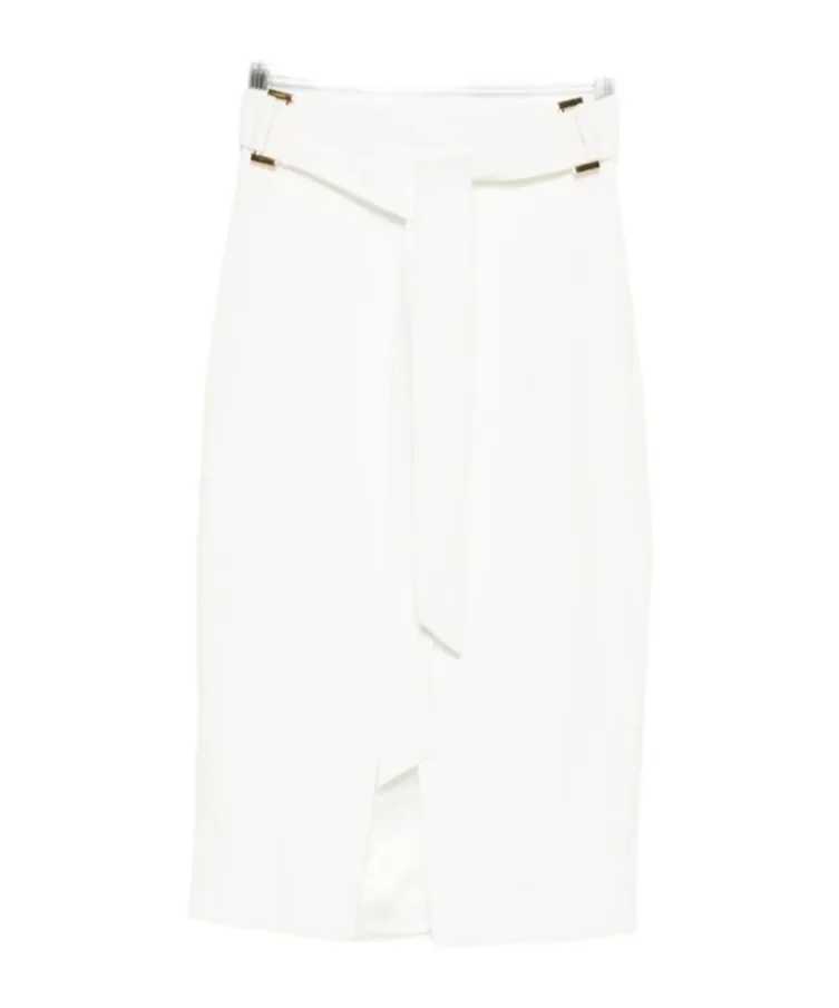 Belt-Detail Midi Skirt