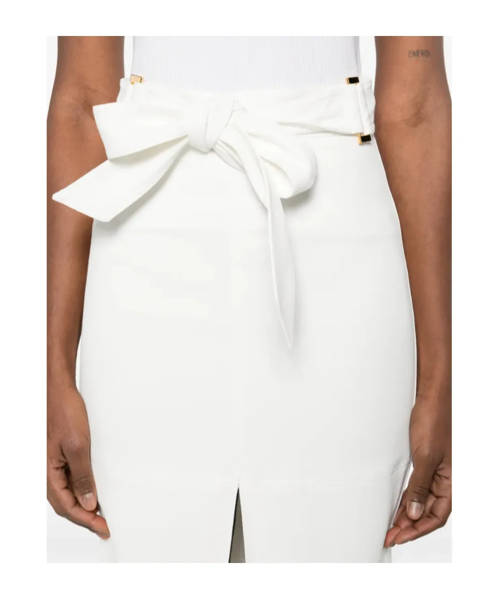 Belt-Detail Midi Skirt