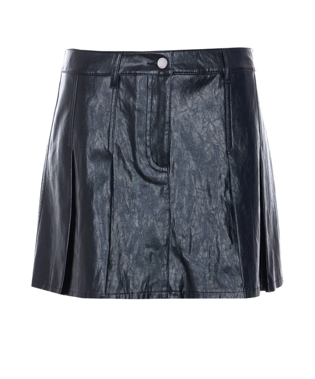 Michael Michael Kors Pleated Patent Mini Skirt