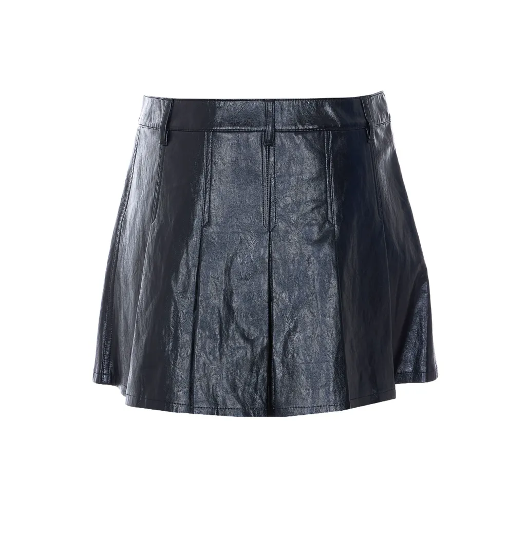 Michael Michael Kors Pleated Patent Mini Skirt