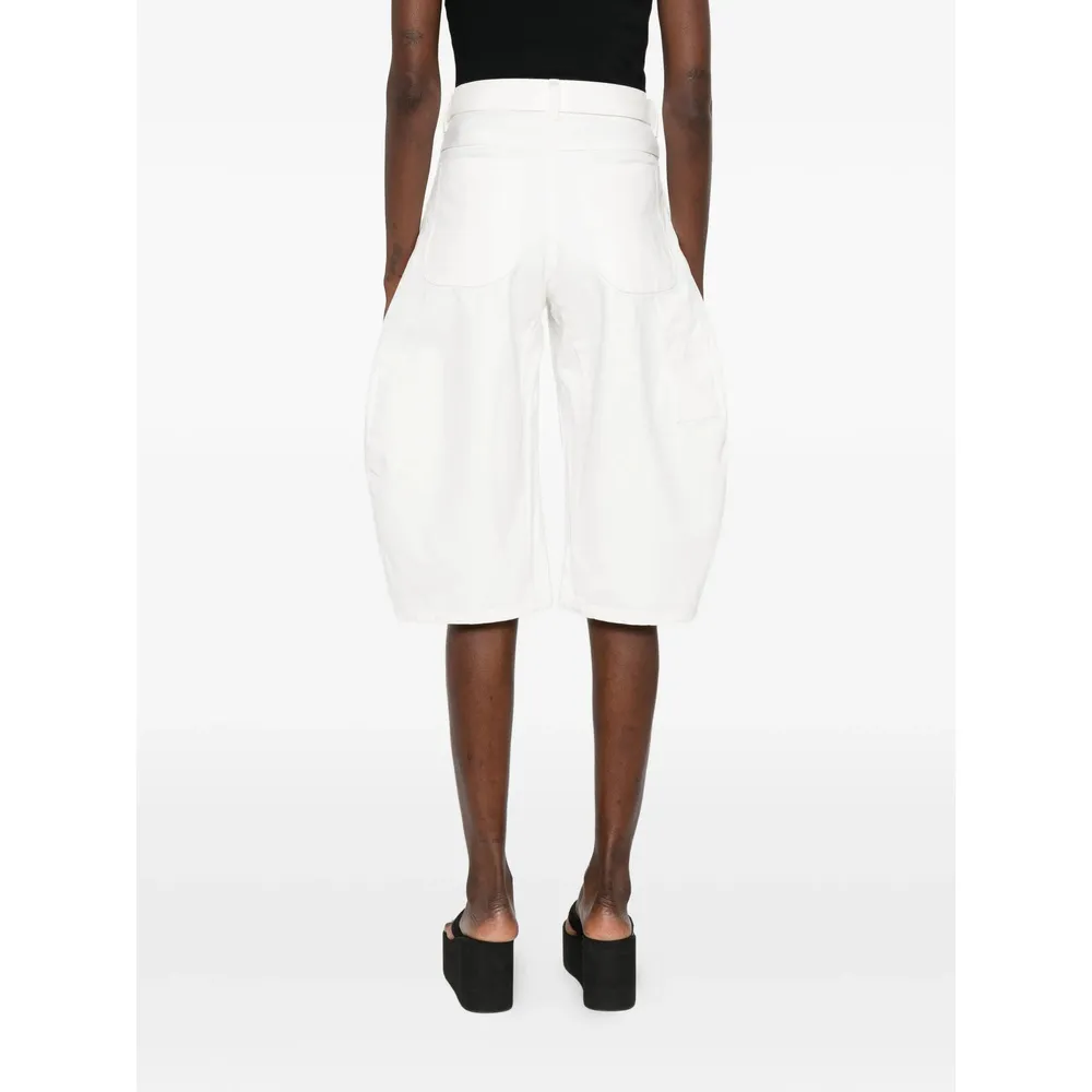 Sacai Belted Cropped Denim Shorts