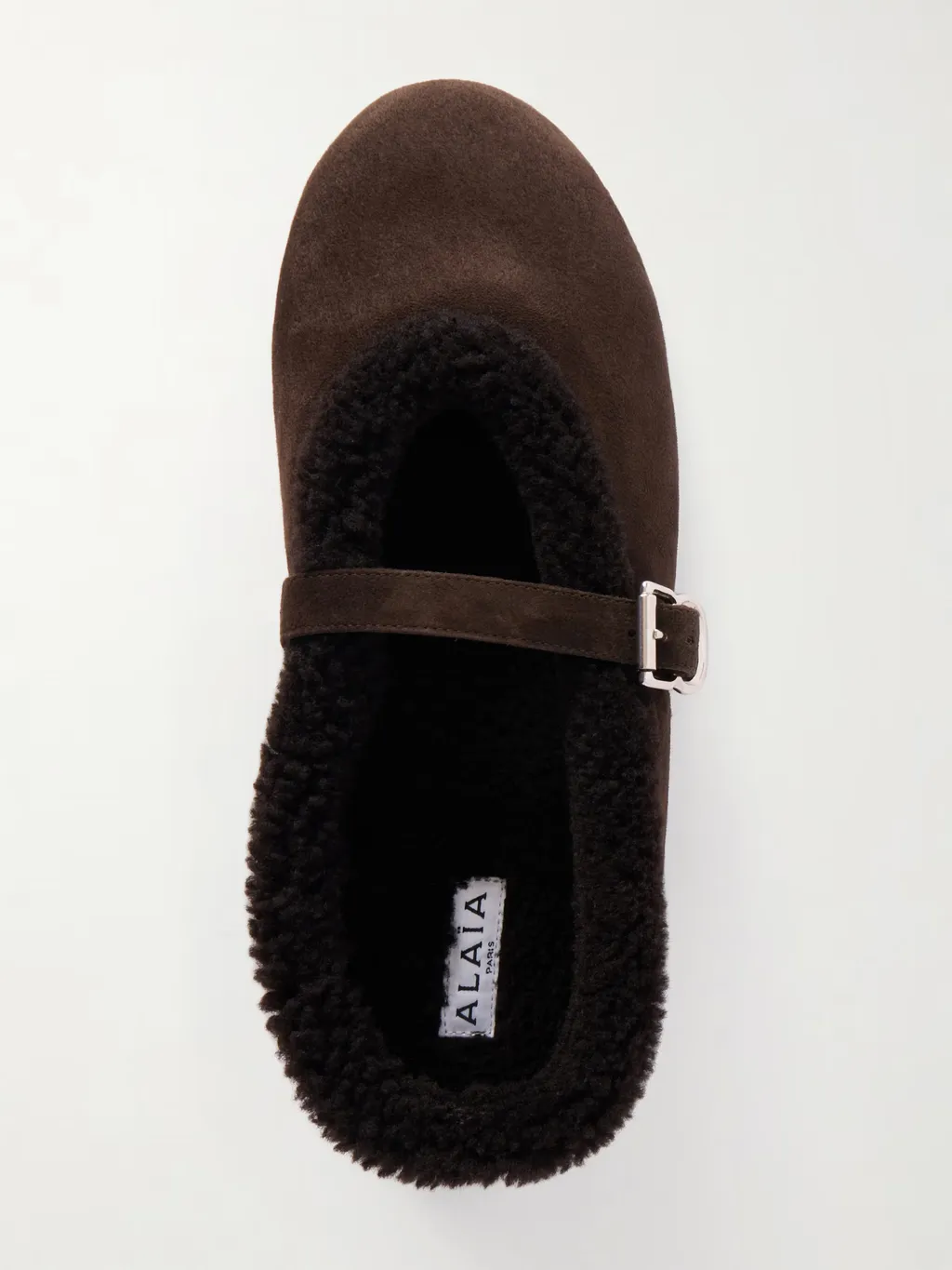 Buckled Wool Ballet Flats